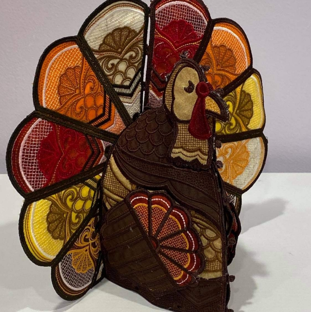 Freestanding Embroidered Turkey